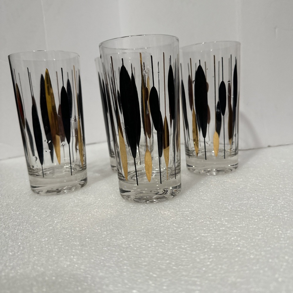 Anchor Hocking - GOLDEN PEAKS ATOMIC ARROW - (4) 5 3/4" FLAT TUMBLERS - 10 oz